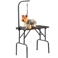Table de toilettage réglable de chiens avec 1 boucle et panier