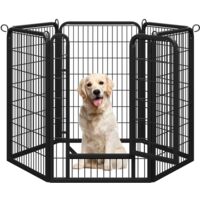 Yaheetech – Parc pour chien 6 panneaux 100 cm – Métal galvanisé antirouille – Installation flexible en différentes formes – Sécurisé avec loquet automatique