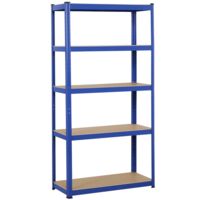 Yaheetech – Étagère de rangement pour garage 180 x 90 x 40 cm – Charge lourde 175 kg par niveau – Acier et MDF – Assemblage facile sans boulons