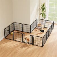 Yaheetech – Parc pour chien pliable 16 panneaux en métal – Dimensions 60x60cm – Structure renforcée avec loquet automatique – Pour chiots et petits animaux