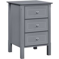 Yaheetech – Table de chevet en MDF gris foncé – 3 tiroirs – Dimensions 40x40x60 cm – Design rétro élégant pour salon et chambre