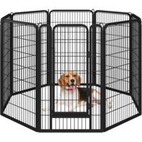 Yaheetech – Parc pour chien pliable 8 panneaux – Enclos intérieur/extérieur en métal – Dimensions 71x120 cm – Configuration multiple possible