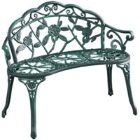 Yaheetech Banc de Jardin Extérieur Mobilier de Jardin en Aluminium Siège de Parc 99,5 x 57 x 78,5cm Vert