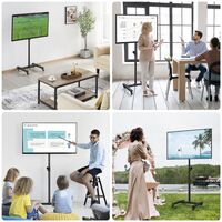 Yaheetech Support TV sur Pied à roulettes avec Freins Hauteur réglable pour 13" à 42" écrans/LCD/LED/Plasma VESA 75x75mm à 200x200mm