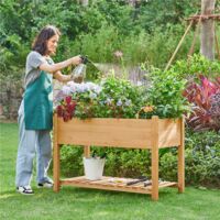 Yaheetech Carré Potager à Plantes en Bois Lit de Plantation Surélevé Carré Potager de Jardin Erconomique sur Pieds en Bois pour Herbes, Légumes, Fruits, Fleurs 119 x 89 x 57 cm