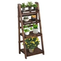 Yaheetech Étagère à Fleurs Pliante en Bois Supports de Pots à 4 Niveaux Porte Plante Escalier pour Salon Balcon Patio Cour 45 × 35,7 × 108 cm