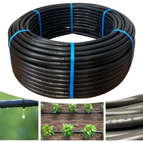 Tubo Gocciolante Claber 90357 In Polietilene, 1/2", Nero, 50 Metri, Gocciolatori Ogni 33 Cm, Portata 2 L/h