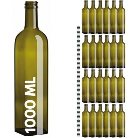 24 Bottiglie Per Olio Bottiglia In Vetro Verde Marasca Con Tappo e