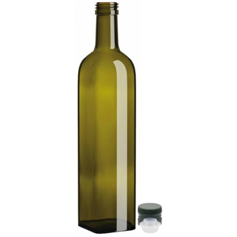 24 Bottiglie Per Olio Bottiglia In Vetro Verde Marasca Con Tappo e Dosatore 1  Litro