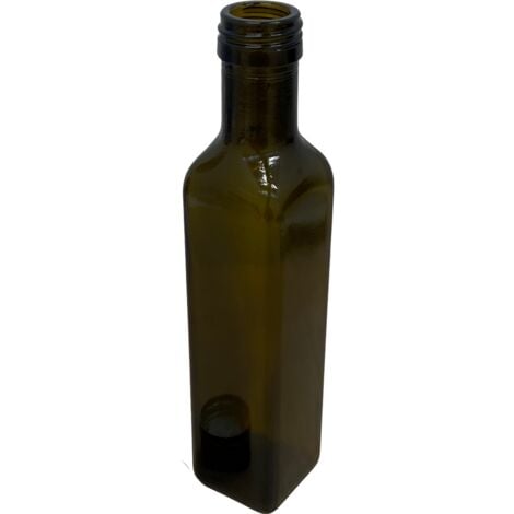 20 Bottiglie Per Olio Bottiglia In Vetro Verde Marasca Con Tappo e Dosatore  100 ml