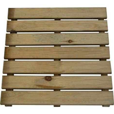 Pedana per Doccia da Giardino Esterno, Legno Impregnato in Autoclave, cm 50x50