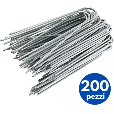 25 Picchetti Telo Pacciamatura In Acciaio Zincato - 170x30mm Per Giardino - Foto 12