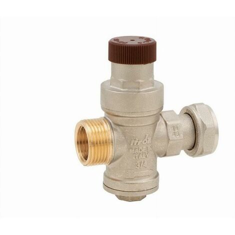 Itron – Réducteur de pression PRESSIBAR – Corps laiton nickelé – Filetage 20x27 – Pré-réglé à 3 bar – Installation eau froide et chaude (1/3)