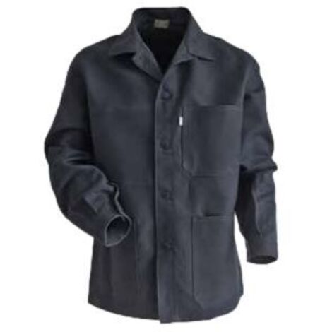LMA – Veste de travail boutonnée gris L – 100% coton sergé – Col chevalière – Plusieurs poches pour outils – Conformité normes françaises