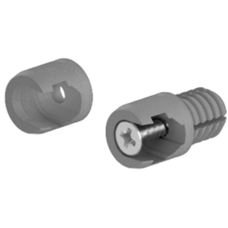Hettich – Attache façade pour tringle longitudinale à visser en plastique anthracite – Installation facile et durable – 9127011