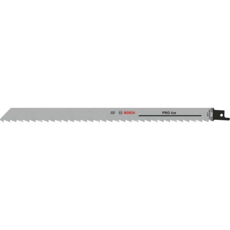 Bosch – Lame de scie sabre 300 mm – Spécial glace – Lot de 5 – Acier inoxydable avoyé et fraisé – Coupe nette sans éclat (1/7)