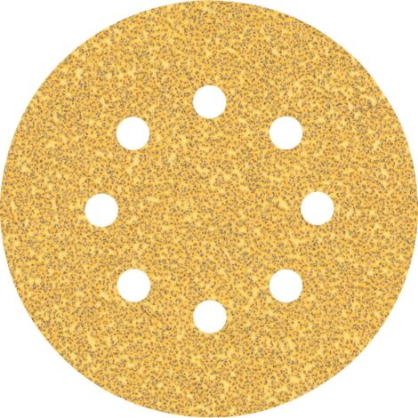 Bosch – Disque abrasif de ponceuse 125mm grain 40 perforé 8 trous – Lot de 5 pièces – Pour bois dur et peinture – 2608900803 (1/5)