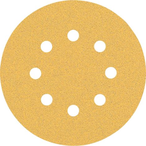 Bosch – Feuille abrasive perforée pour ponceuse excentrique – Grain 80 Ø 125 mm – Lot de 5 pièces – Compatible avec Velcro – 2608900805