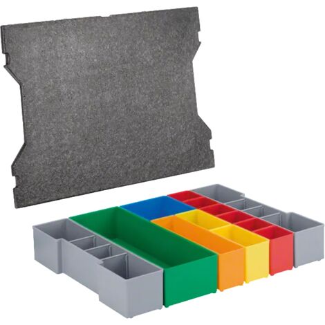 Bosch Professional – Set de 13 casiers de rangement pour outils – Compatible L-BOXX 102 – Matériaux robustes – 1600A016N8 (1/6)