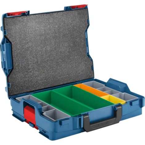 Bosch Professional – Mallette de rangement 1600A016NC en ABS bleu – Dimensions 442 x 357 x 117 mm – 6 casiers Inset Box inclus – Compatible systèmes L-BOXX - A239502