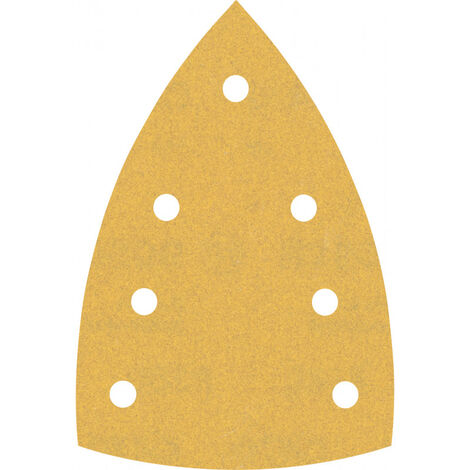 Bosch – Feuilles abrasives pour ponceuse delta 100x150 mm – Grain 180 – 10 pièces – 7 trous – Pour ponçage bois et peinture – 2608901118