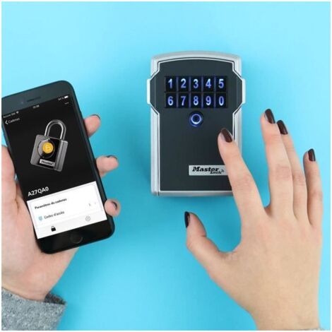 Coffre à Clé Bluetooth Masterlock 5441EURD | Noir Gris, Antivol