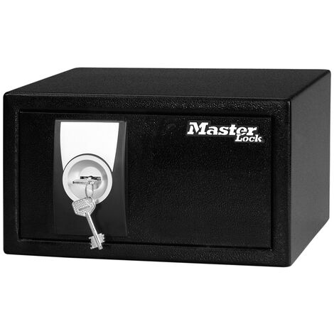 Master Lock – Coffre-fort sécurité à clé format S – Construction acier massif – 2 pênes mobiles – Serrure 6 leviers – Kit d'ancrage inclus