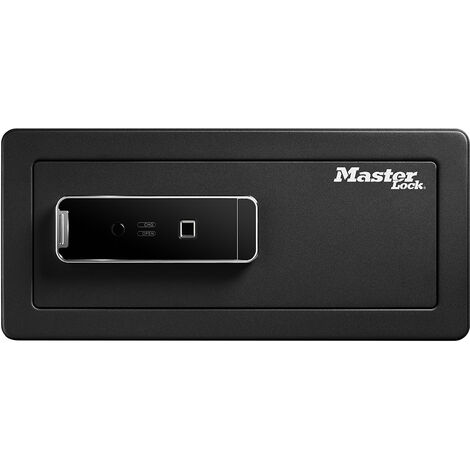 Master Lock – Coffre-fort biométrique format L – Ouverture rapide – Enregistre jusqu’à 30 empreintes – Bloc pile externe et clé de secours