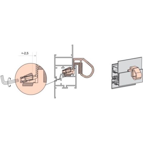 Fapim – Loqueteau pour meuble en aluminium noir 9005 – Corps anodisé pour profils à gorge européenne – Pêne réglable en zamac zingué