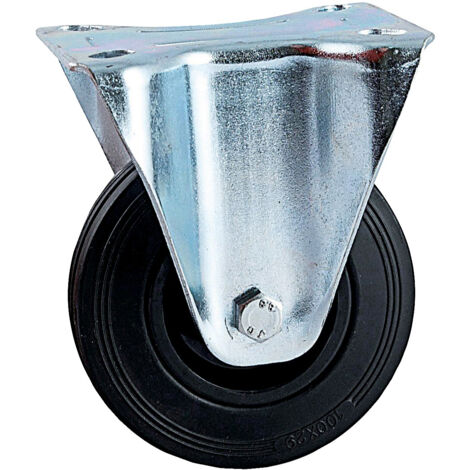 Roulette AVL pivotante frein platine caoutchouc noir Ø 200 - 508846O