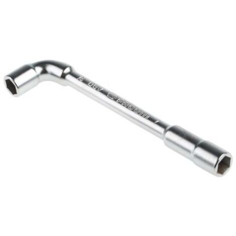 Facom – Clé à pipe débouchée forgée 6x6 pans 7mm L.106mm – Poinçonnage profond pour serrage fiable – Finition chrome satinée – Pour écrous en hauteur