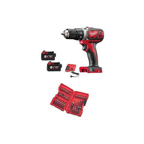 Perceuse Visseuse Milwaukee M18 Bdd 502c 2 Batteries 5 0ah Chargeur Coffret Set D Accessoires