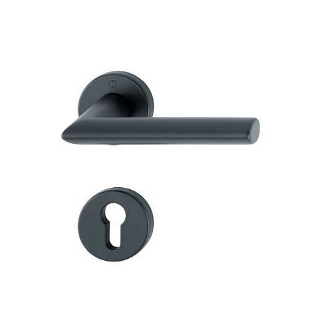 Paire de béquilles sur rosace Stockholm HOPPE 1140/42K/42KS Noir mat - Clé i - 11688464