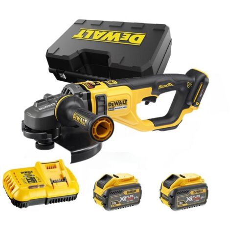 Dewalt – Meuleuse d'angle sans fil 54V 230 mm – 2 batteries 9,0 Ah FLEXVOLT – Moteur sans balais – Frein électronique – Démarrage progressif