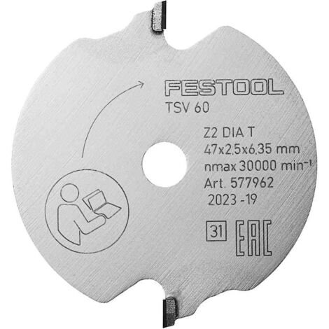 Festool – Lame de scie circulaire inciseur 47mm – Diamant pour bois dur – Coupe sans éclats – Alésage 6,35mm – 2 dents T (1/5)