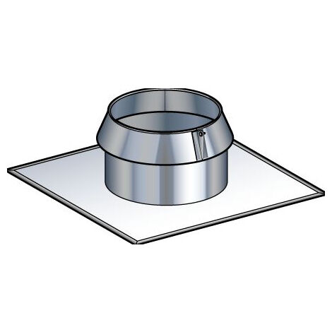Poujoulat – Solin de toit plat collerette SIO 180-230 en inox noir mat RAL 9019 – Étanchéité pour conduit cheminée – 319990709019 - SIO 180-230 (1/2)