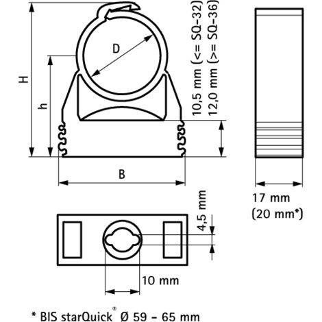 Collier WALRAVEN Bis StarQuick - Polyamide Blanc - Ø 44-50 mm - 0855050