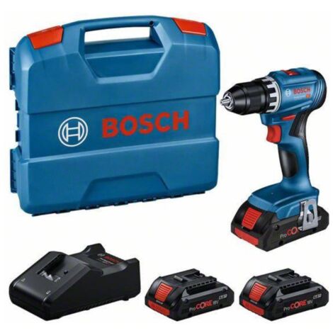 Bosch – Perceuse sans fil 18V avec 3 batteries ProCore 4.0Ah – Moteur sans balais – Couple 45Nm – Mandrin 13mm – Coffret L-Case