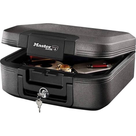 Master Lock – Coffre-fort moyen résistant au feu 30 min jusqu'à 843°C – Protection contre immersion – 7,8 litres – Poids 9,3 kg – Dimensions 16,8 x 39,1 x 36,3 cm - LCHW20101