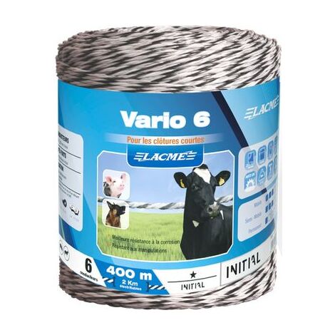 Lacme – Fil vario 6 conducteurs inox 400 m – Résistance à la corrosion pour atmosphères salines – Clôtures courtes durables