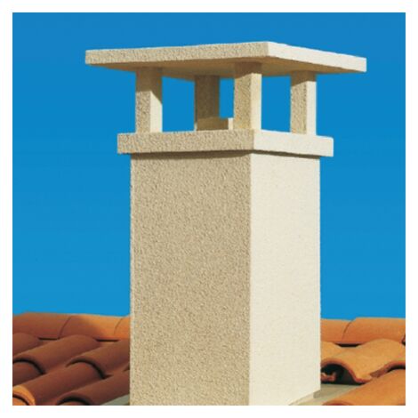 Sortie de toit Tradinov carrée pente 40 à 53% Ø230 crépi ocre POUJOULAT TCP 50-230S - 1230401