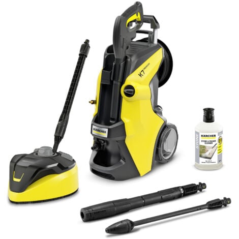 Karcher Nettoyeur haute pression 180 bars K7 Premium power Home avec enrouleur de flexible et nettoyeur de terrasse Tracer T7