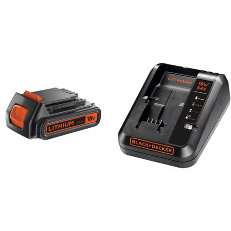 Batterie Slide Pack Lithium 18V 2Ah avec chargeur – Compatible avec outils Black+Decker – SKU BDC2A20QW