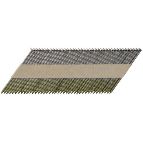 Makita – Clous 34° tête D crantés en bandes collées – 2000 unités – Ø 3,1 mm – Long. 76 mm – Pour ossature bois et charpente