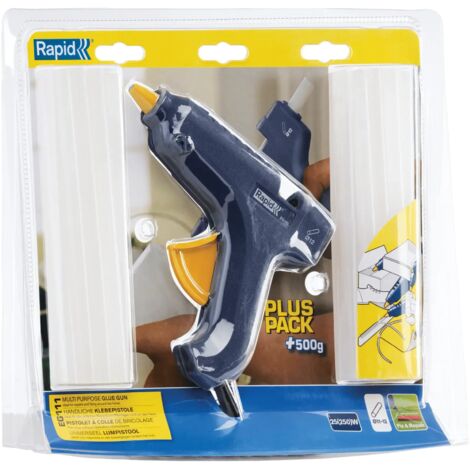 RAPID - EG111 + 500g de colle - Pistolet à colle pour colle Ø12mm, petite réparation, décoration et loisirs créatifs et travaux domestiques - Blister - (40303076)