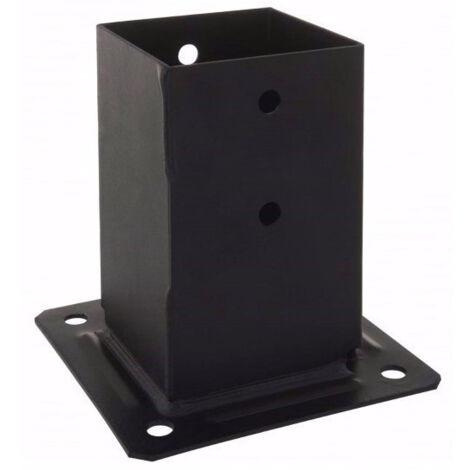 Simpson Strong Tie – Pied de poteau carré noir 91x150mm – Acier S235JR – Platine renforcée 150x150mm – Fixation boulonnée pour béton ou bois (1/6)