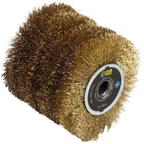 Fartools – Brosse fil laitonnée 0,3 mm – Diamètre 120 mm – Épaisseur 100 mm – Pour décapage léger sur bois, métal et pierre