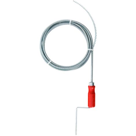 Ribitech – Déboucheur d'évier 2,5 m – Tête de 20 mm – Tige flexible en métal chromé – Accès facile aux zones difficiles - PRFD25