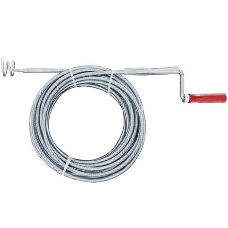 Ribitech – Déboucheur canalisation à crochet 10m – Tige flexible métal chromé – Embout queue de cochon pour obstructions difficiles - PRFD100C