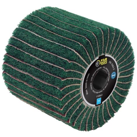 Brosse fibre synthétique G240 et lamelles G120 FAR TOOLS Ø 120 mm L 100 mm - 110863